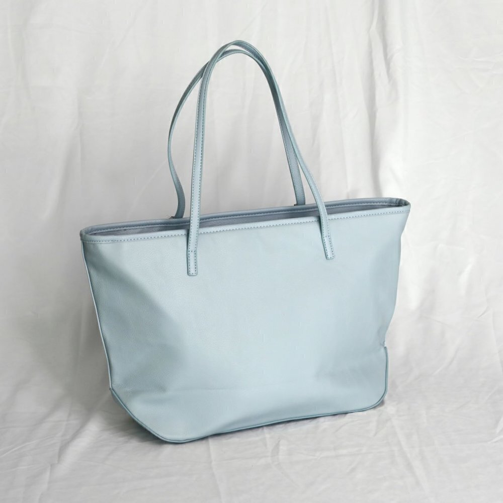 NWT Nine West It Girl Dust Blue Floral Silver Cut Out Accents Tote Bag - Picture 10 of 12